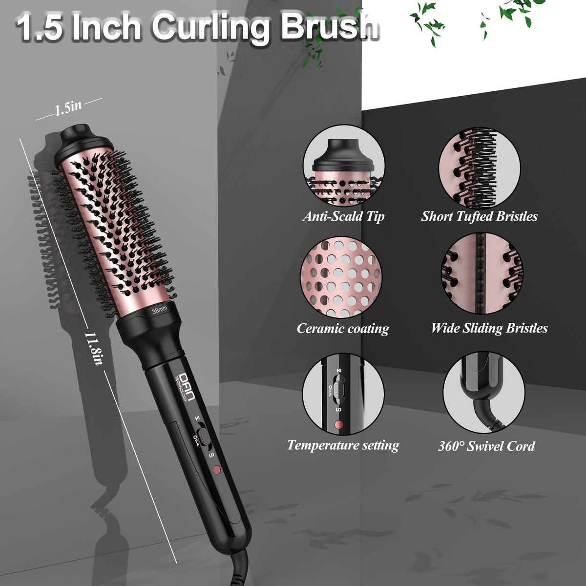 DAN Thermal Brush in use on long hair