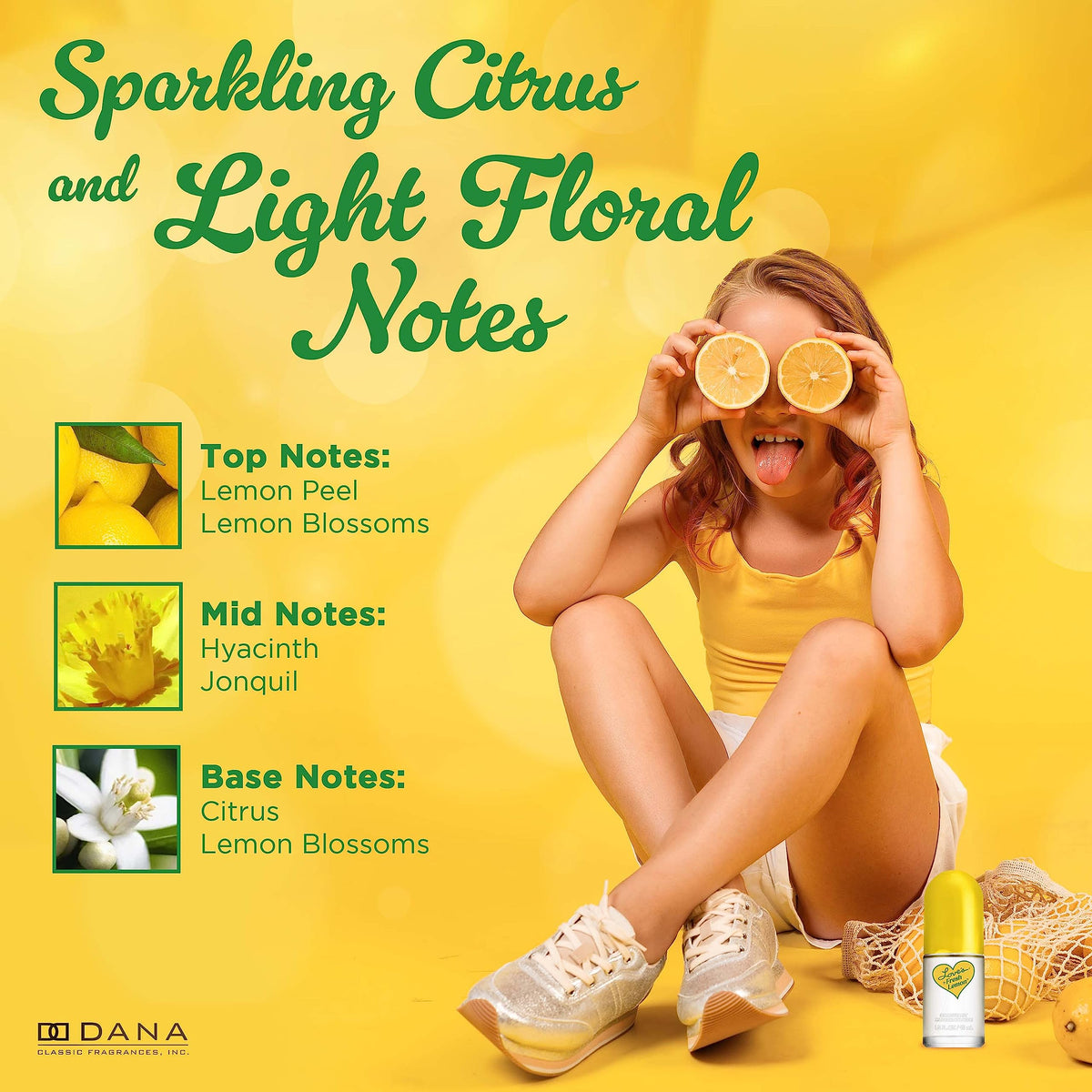 Dana Love's Fresh Lemon Cologne Mist 1.5 Fl. Oz. close-up of sprayer