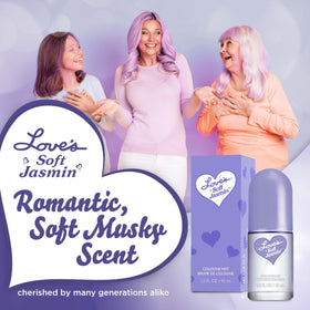 Dana Love's Soft Jasmin Cologne Mist packaging with floral design