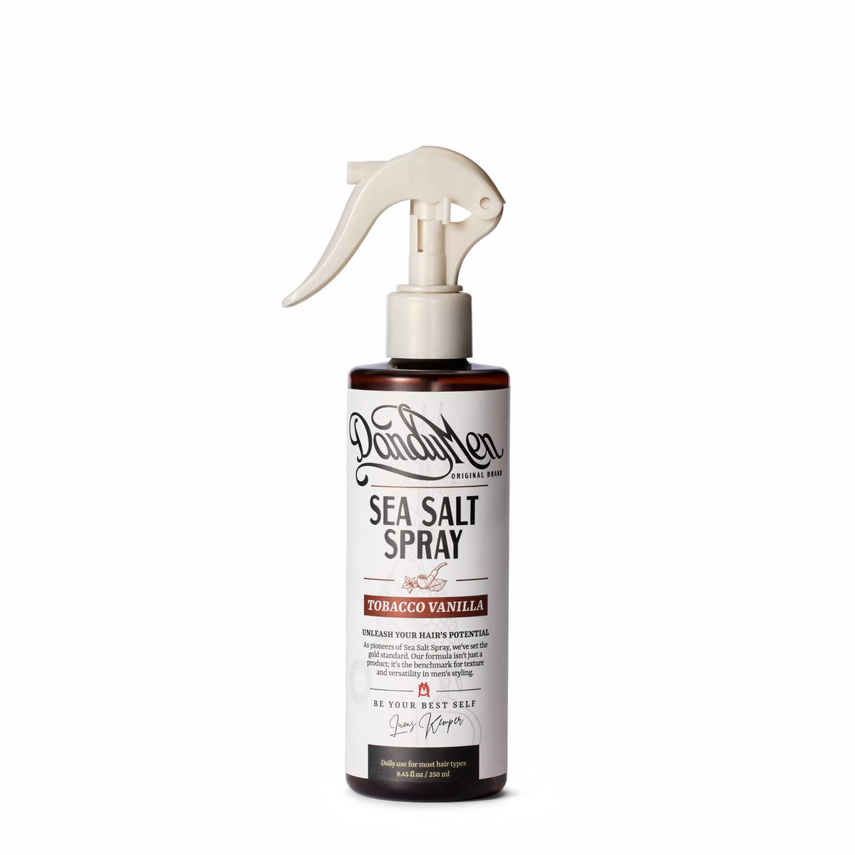 DandyMen Sea Salt Spray 290g front view with Tobacco Vanilla scent