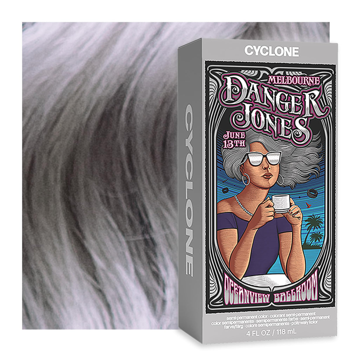Danger Jones Semi-Permanent Hair Color Cyclone Silver 150g front view