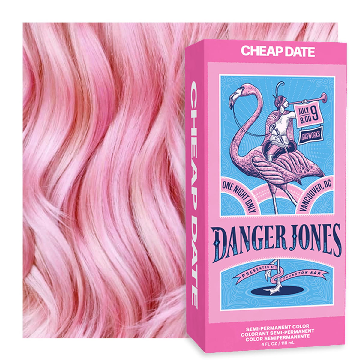 Danger Jones Semi-Permanent Hair Color Light Pink front view