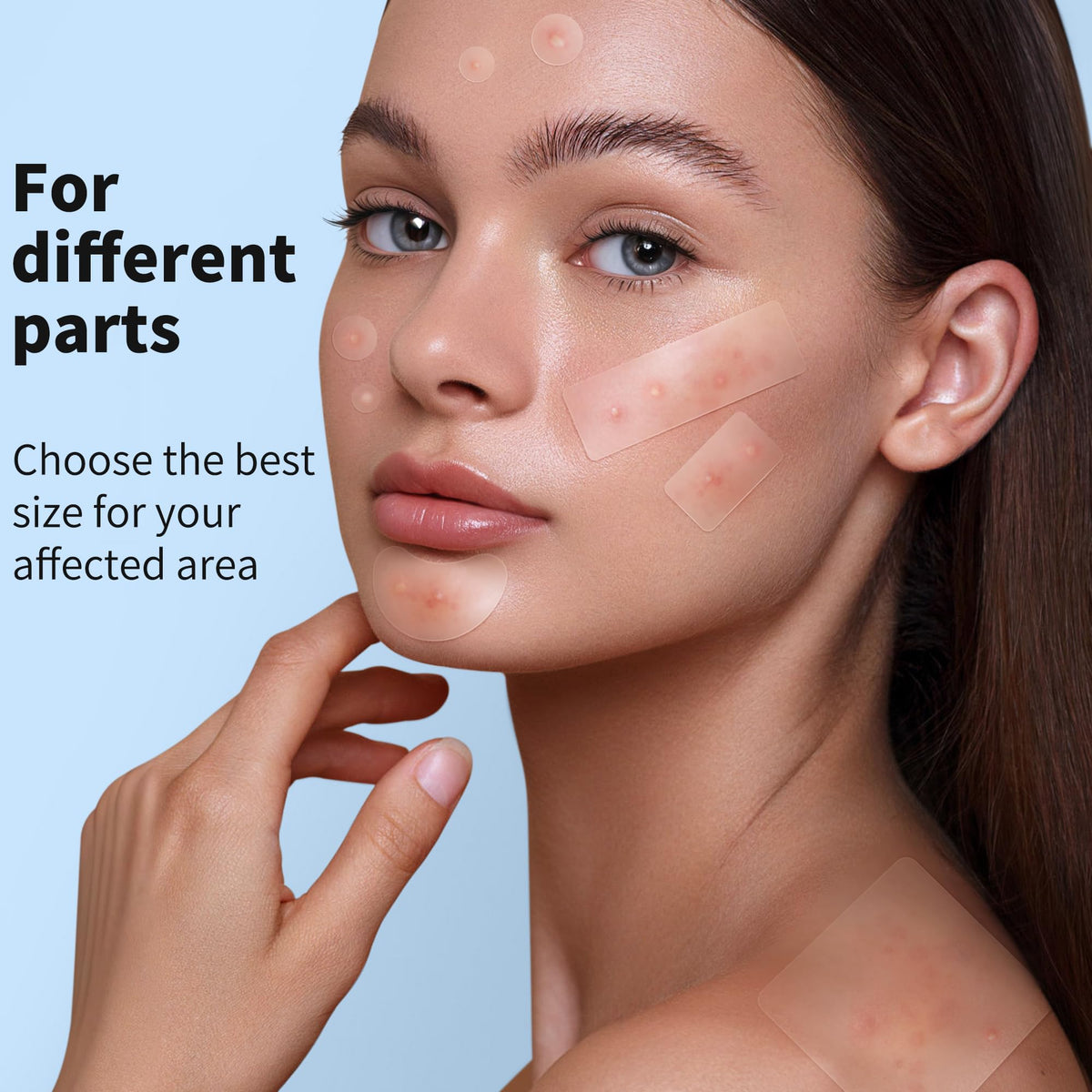 Daolyo Large Pimple Patches in use on a chin