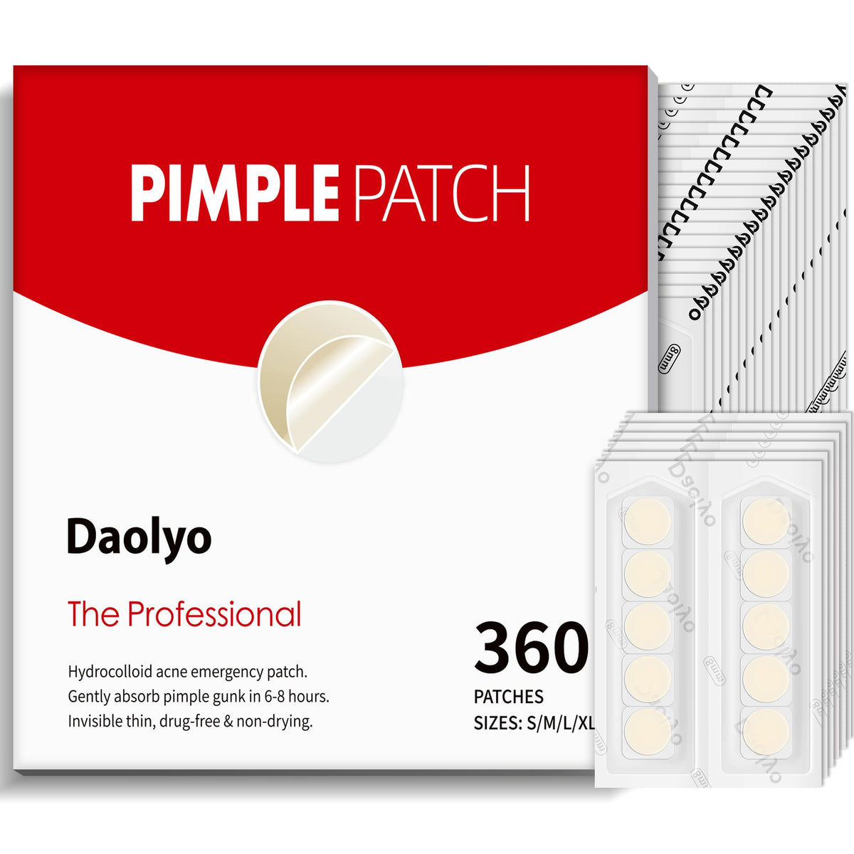 Daolyo Pimple Patches 360 count packaging front view