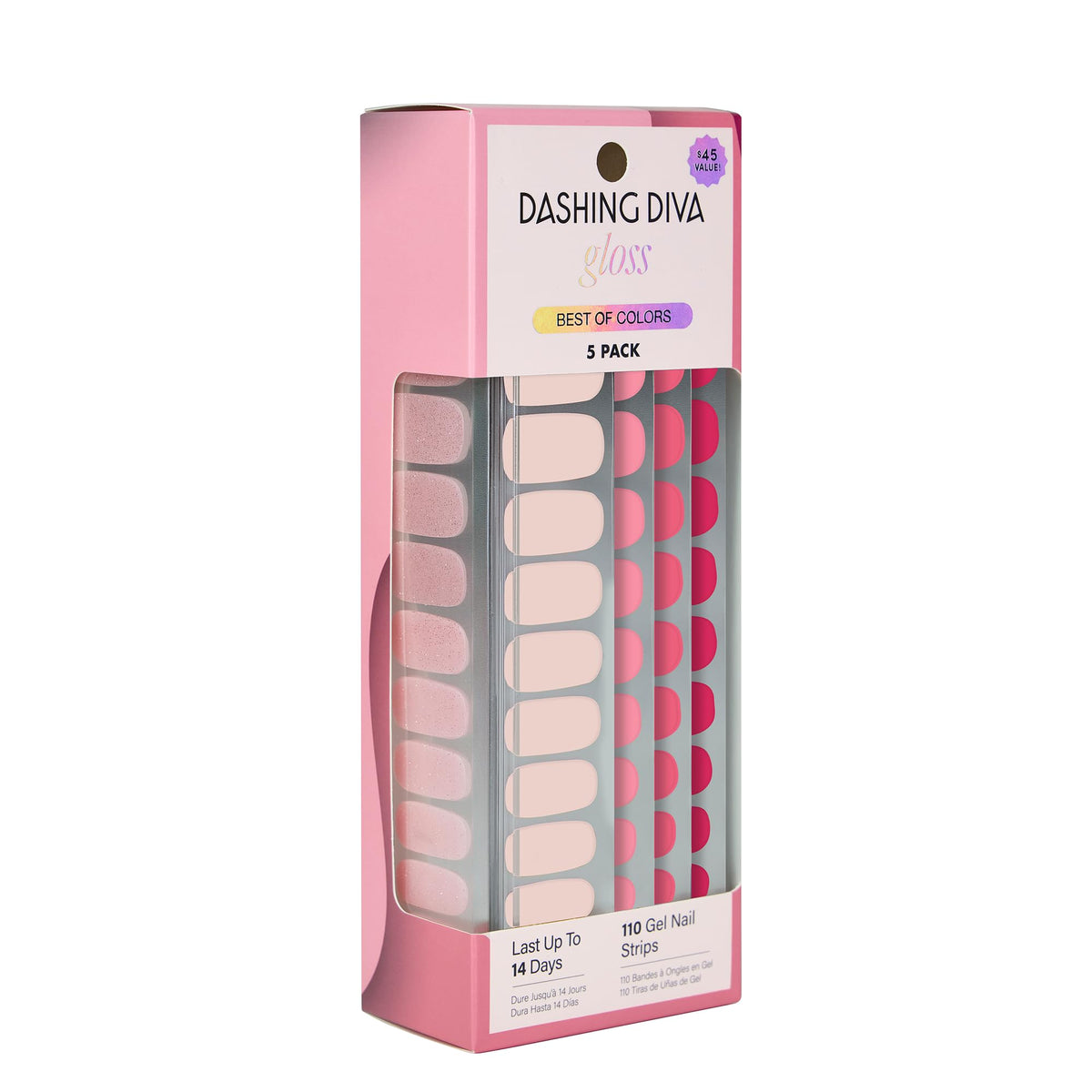 Dashing Diva Gloss Nail Strips 5-in-1 Kit front view with packaging