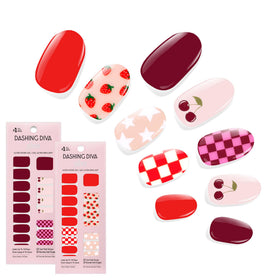 Dashing Diva Gloss Nail Strips Bundle - Cha Cha Cherry front view