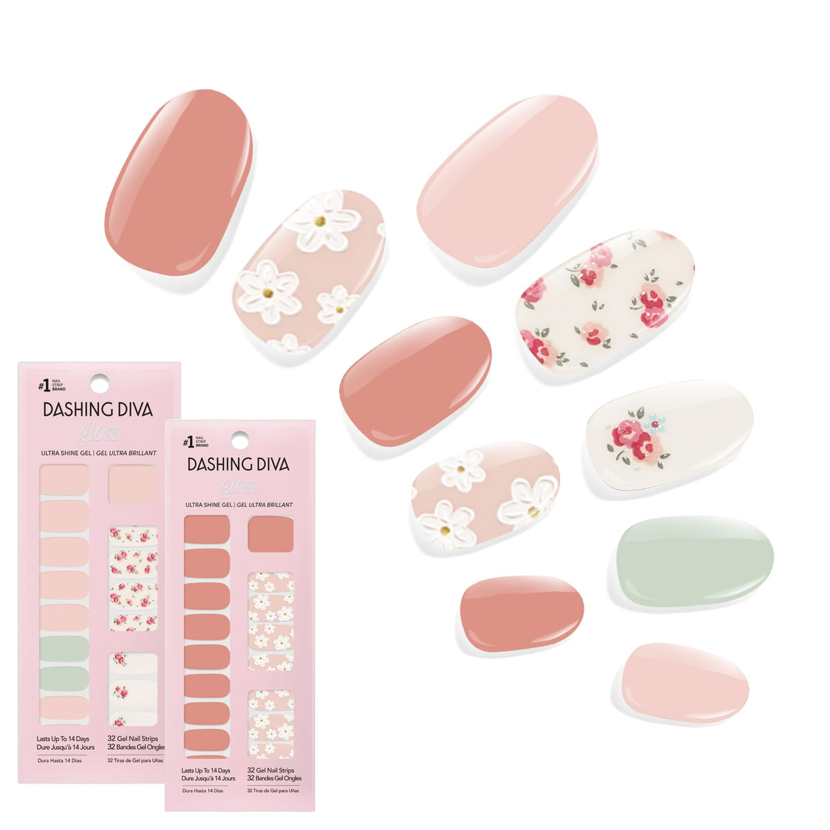 Dashing Diva Gloss Nail Strips Bundle front view with So Very Victorian and Heavens Gate designs