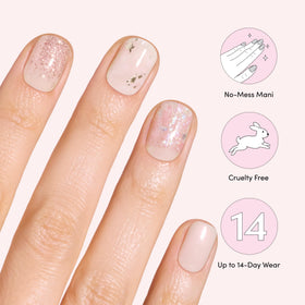 Dashing Diva Gloss Nail Strips Crystal Clear close-up of glitter accents