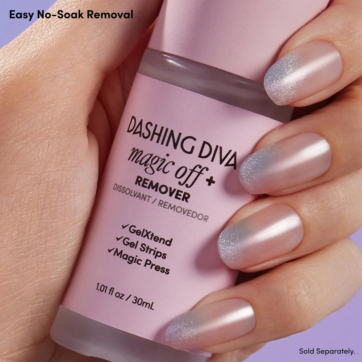 Dashing Diva Gloss Nail Strips Flor Azul displayed with nail file