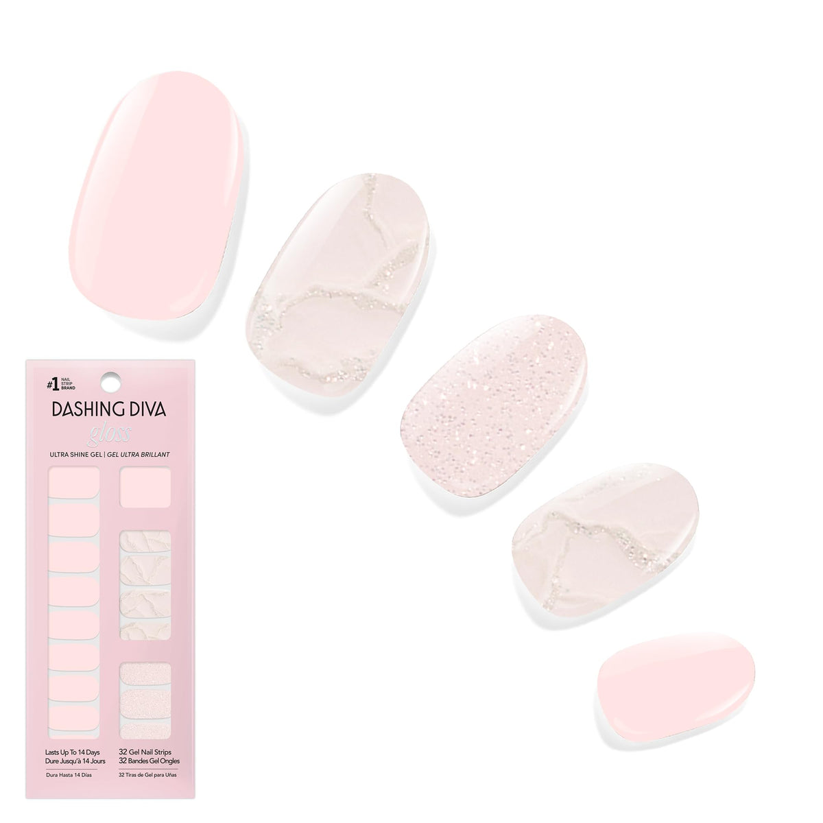 Dashing Diva Gloss Nail Strips package front view with gel nail strips