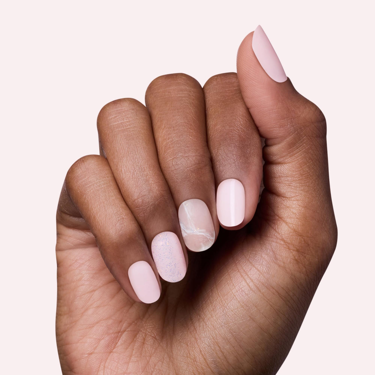 Dashing Diva Gloss Nail Strips showing application process on nails