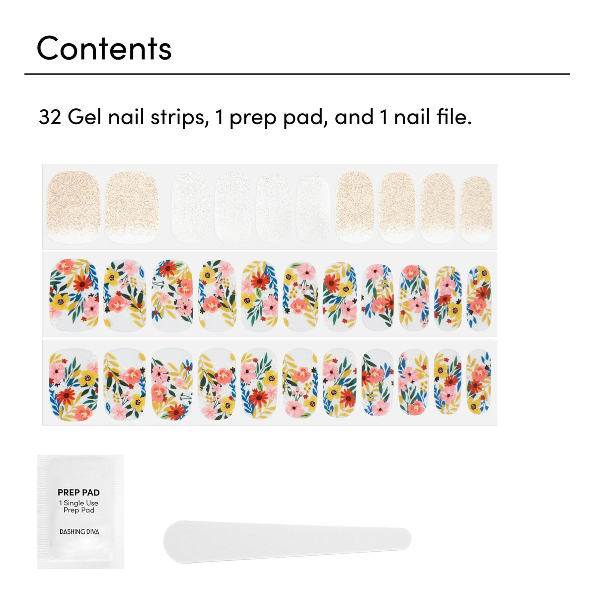 Dashing Diva Gloss Nail Strips Wallflower Frenzy application process with prep pad