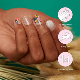 Dashing Diva Gloss Nail Strips Wallflower Frenzy multi-floral accents