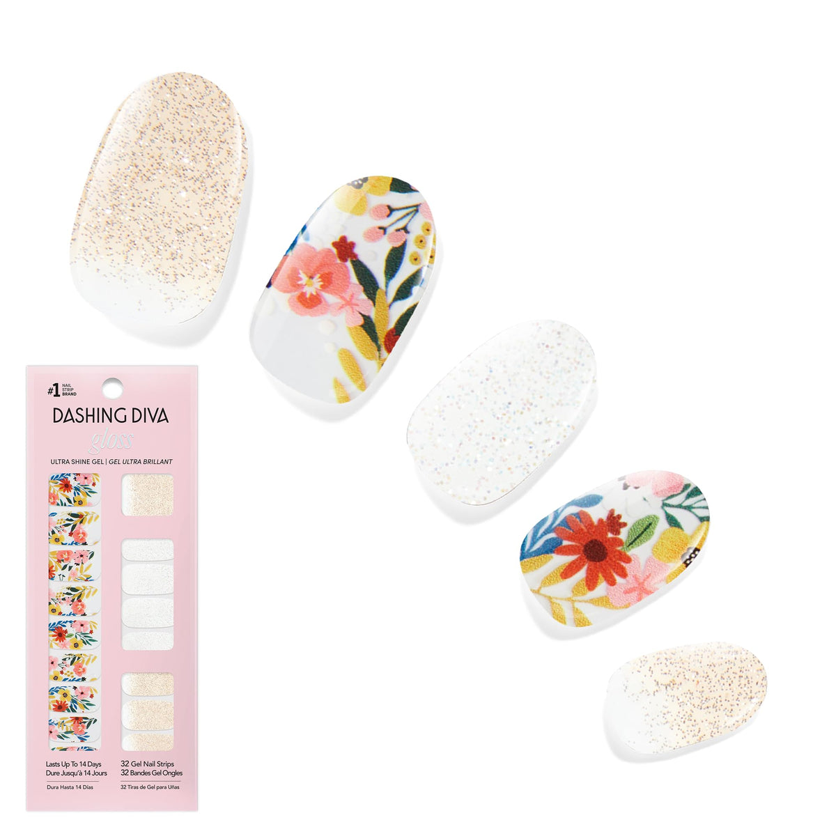 Dashing Diva Gloss Nail Strips Wallflower Frenzy packaging front view