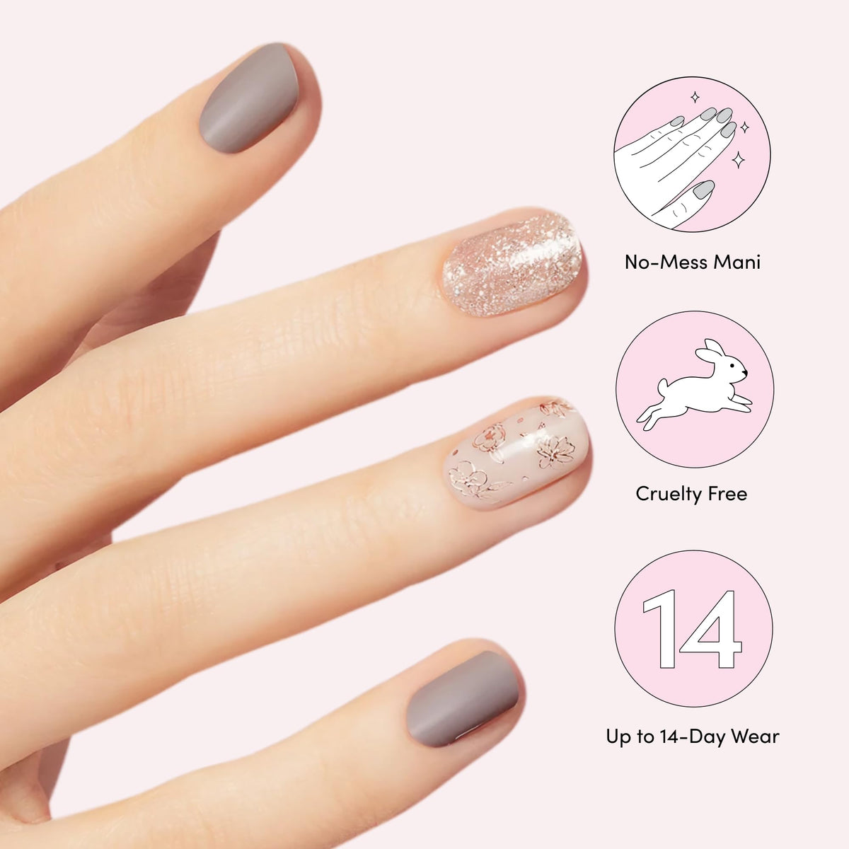 Dashing Diva Lavender Dreams nail strips with nail file and prep pad