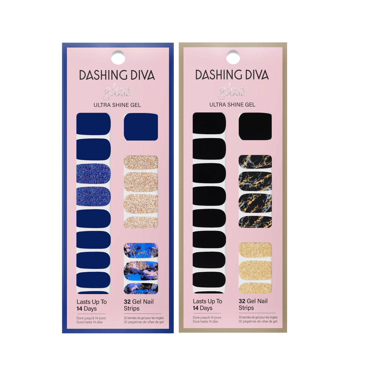 Dashing Diva nail strips applied on nails for glossy finish