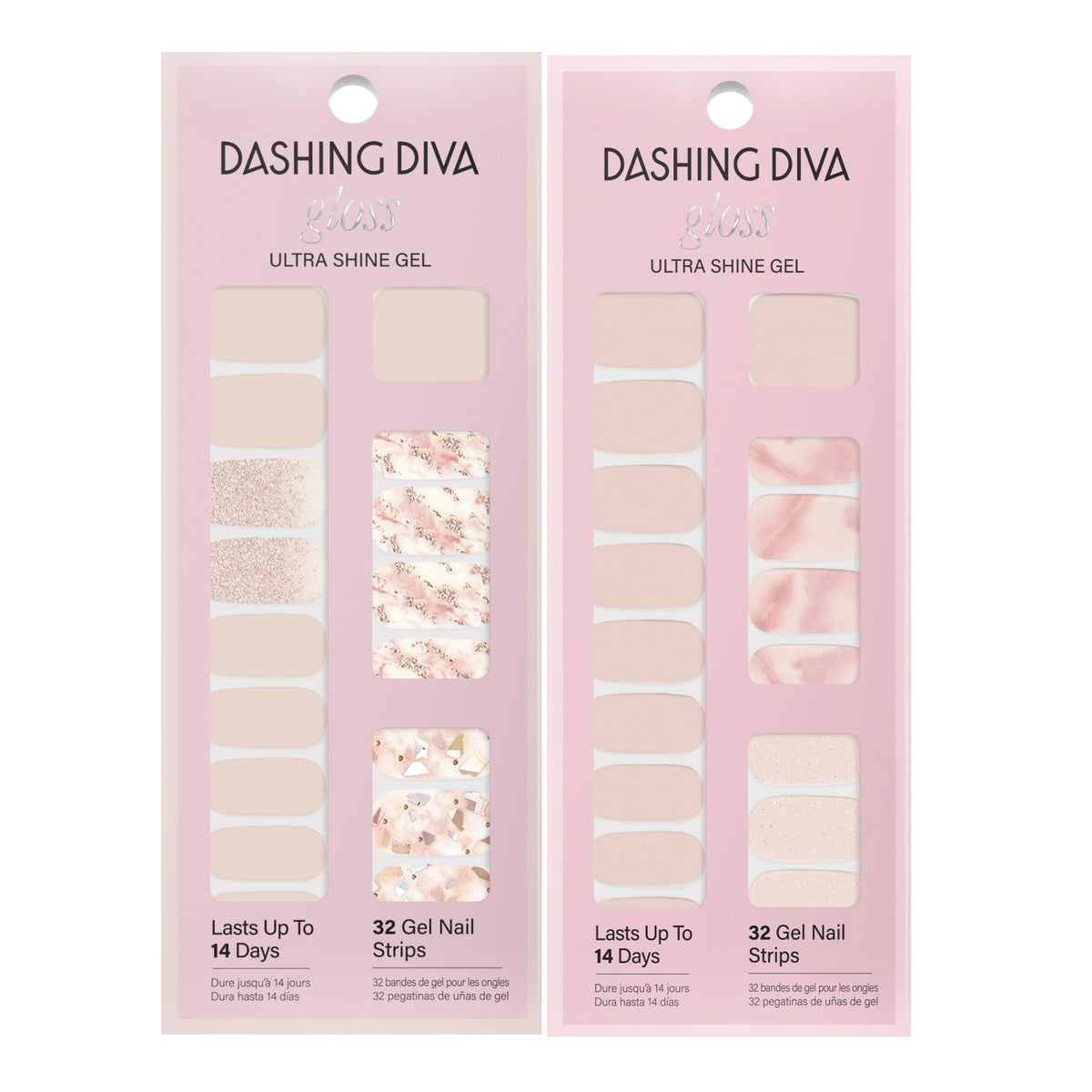 Dashing Diva nail strips in an open package displaying gel strips