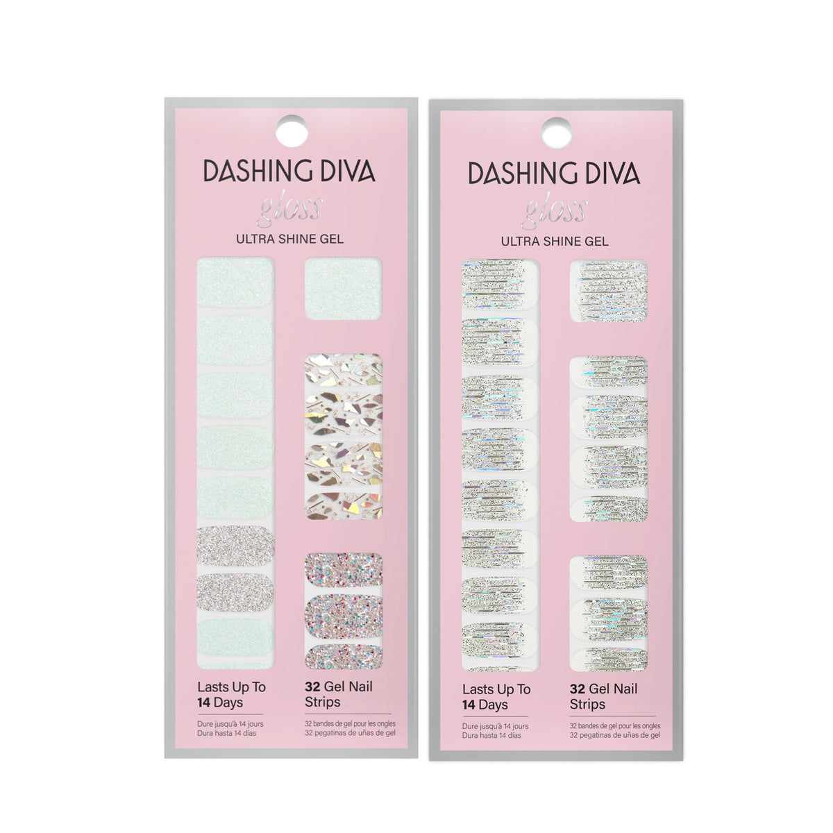 Dashing Diva nail strips in Meteor Shower design on nails