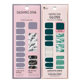 Dashing Diva nail strips set contents including prep pad and file