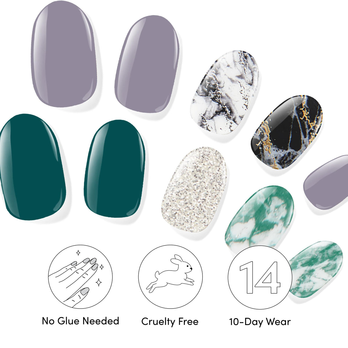 Dashing Diva nail strips with accent designs in Ivy Opal