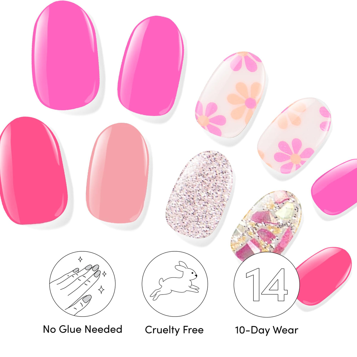 Dashing Diva Palm Beach nail strip set displayed on a nail
