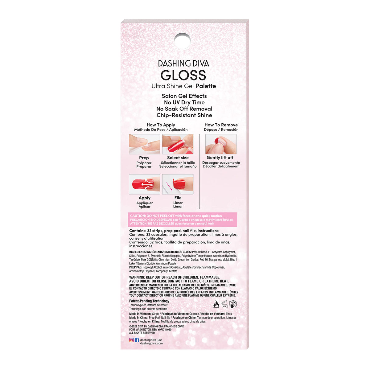 Dashing Diva Peppermint Marvel Nail Strips with included prep pad and nail file