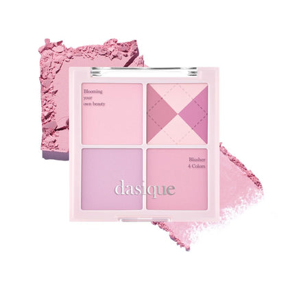 dasique Blending Mood Cheek #05 Violet Knit front view with four shades