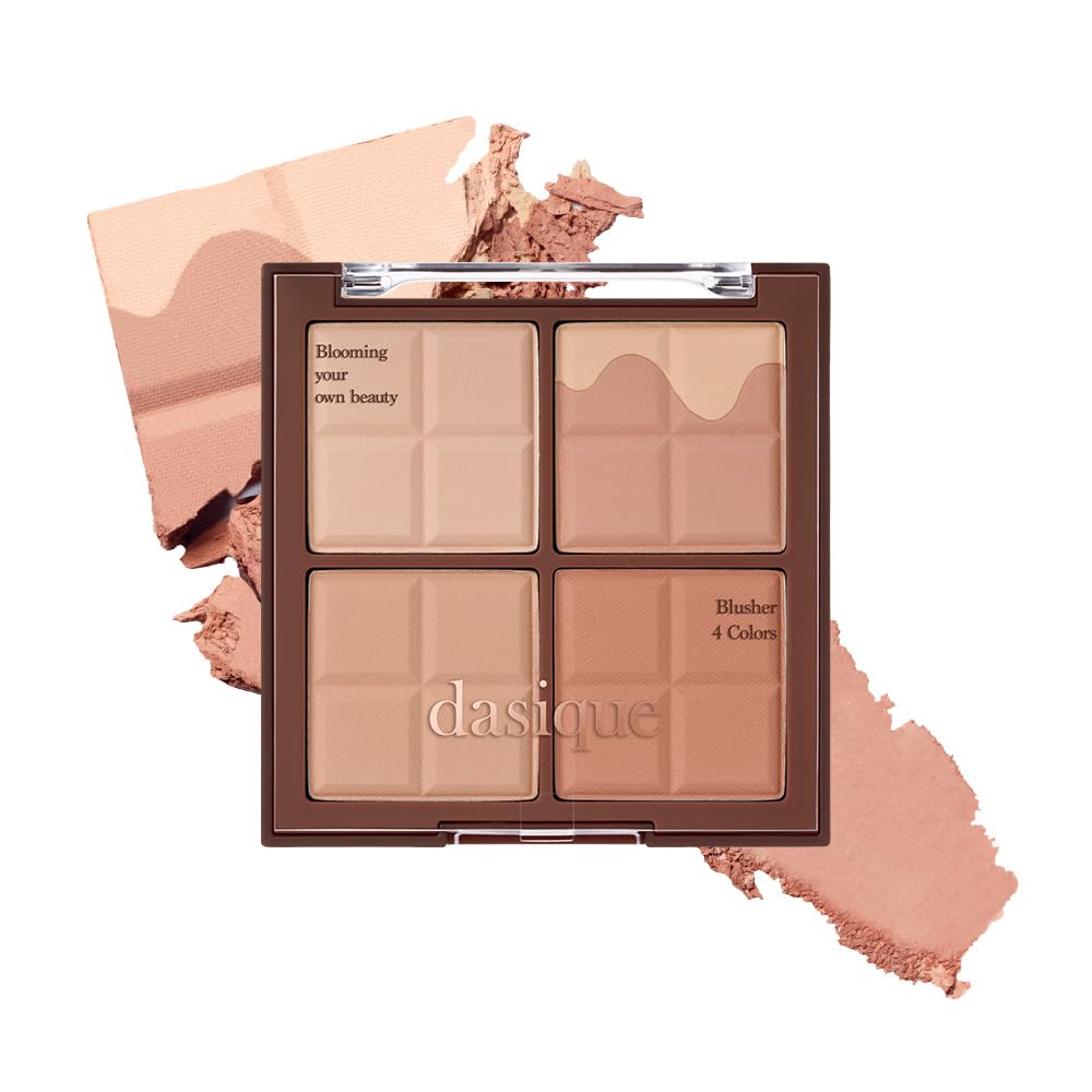 dasique Blending Mood Cheek #20 Melted Choco front view with 4 shades