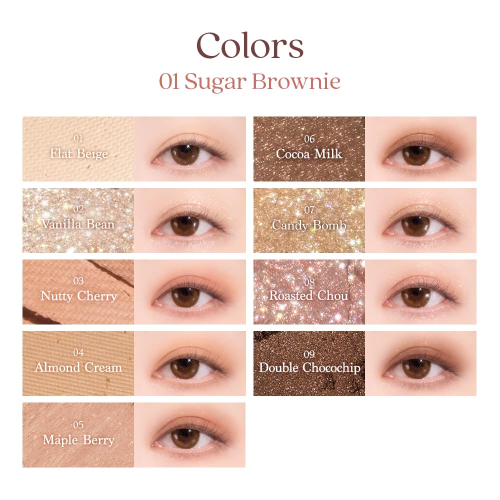 dasique Shadow Palette #01 Sugar Brownie with makeup brushes