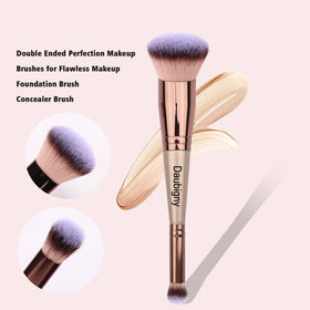 Daubigny brush in use applying foundation on skin