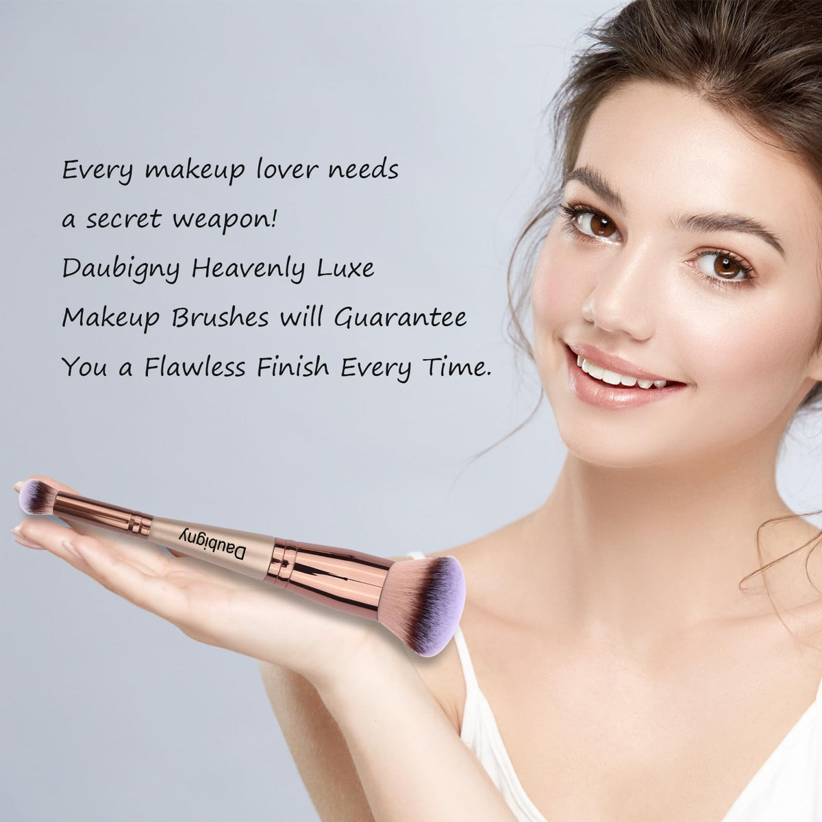 Daubigny brush showcasing dual-ended design for makeup application