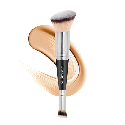 Daubigny Dual-ended Foundation Brush front view showing both ends
