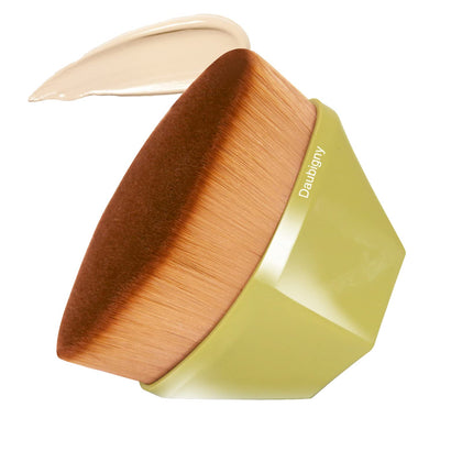 Daubigny Foundation Makeup Brush Flat Top Kabuki in yellow front view