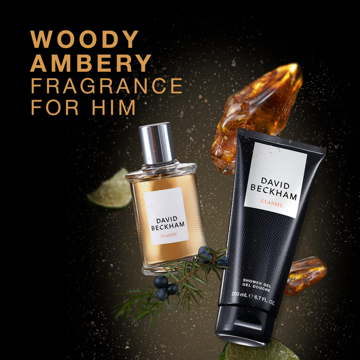 David Beckham Classic Eau de Toilette and Shower Gel set on display