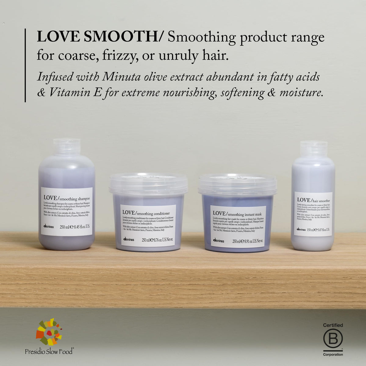 Davines LOVE SMOOTHING Conditioner 272g with ingredients list