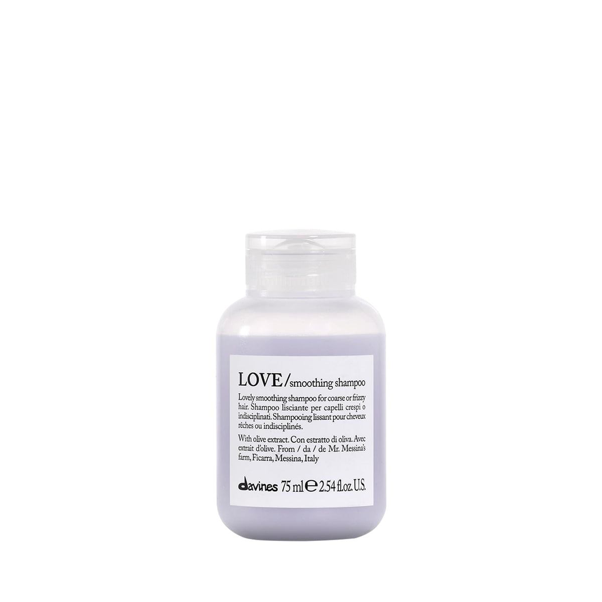 Davines LOVE SMOOTHING Shampoo travel size 91g front view
