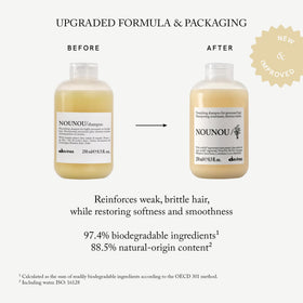 Davines NOUNOU Shampoo bottle on a bathroom shelf