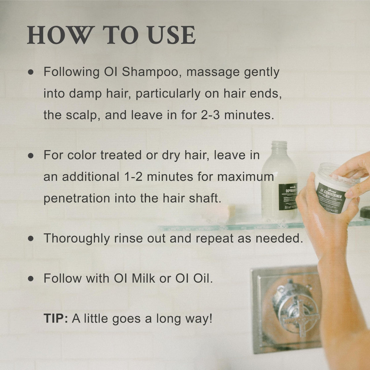Davines OI Conditioner Daily Softening Silky Cream in lifestyle setting