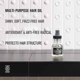 Davines OI Oil 60g with a textured hair background