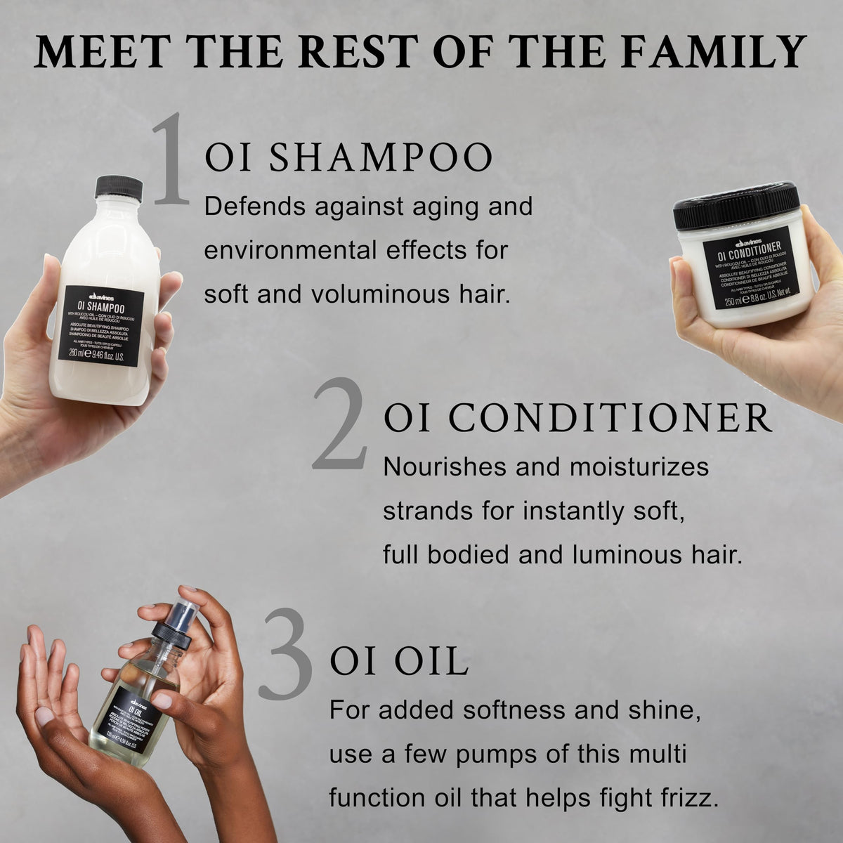Davines OI Shampoo 70g alongside other Davines products