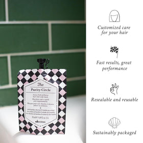 Davines The Purity Circle Hair Mask application on hair