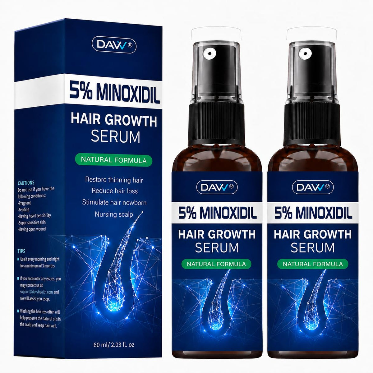 DAVV 5% Minoxidil Spray front view