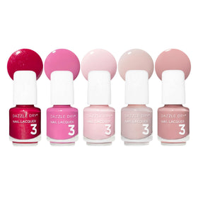 Dazzle Dry Mini Flight Best of Pinks collection front view with five mini lacquers