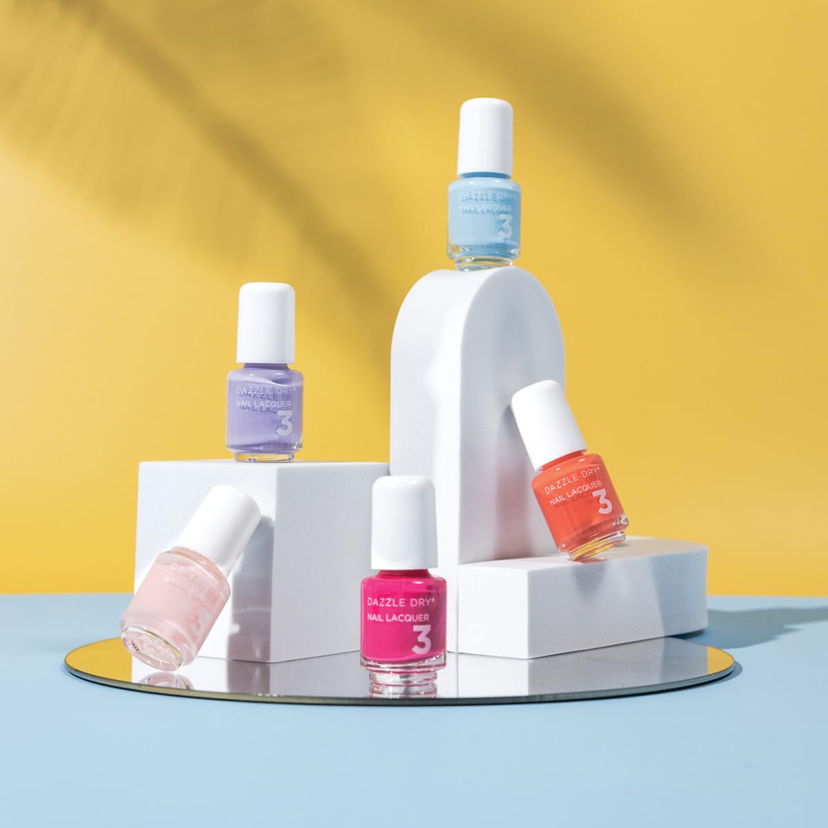 Dazzle Dry mini lacquer shades displayed on a white background