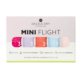 Dazzle Dry mini lacquers in vibrant colours including pink and lavender