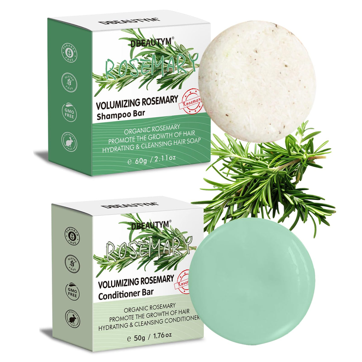 DBEAUTYM Rosemary Shampoo Bar front view