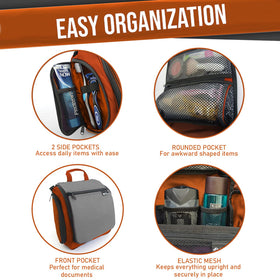 DD D&D Wanderlust Toiletry Bag open view displaying 10 compartments