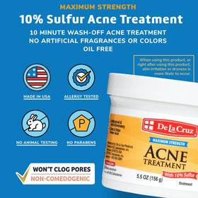 De La Cruz 10% Sulfur Ointment back view with ingredient list