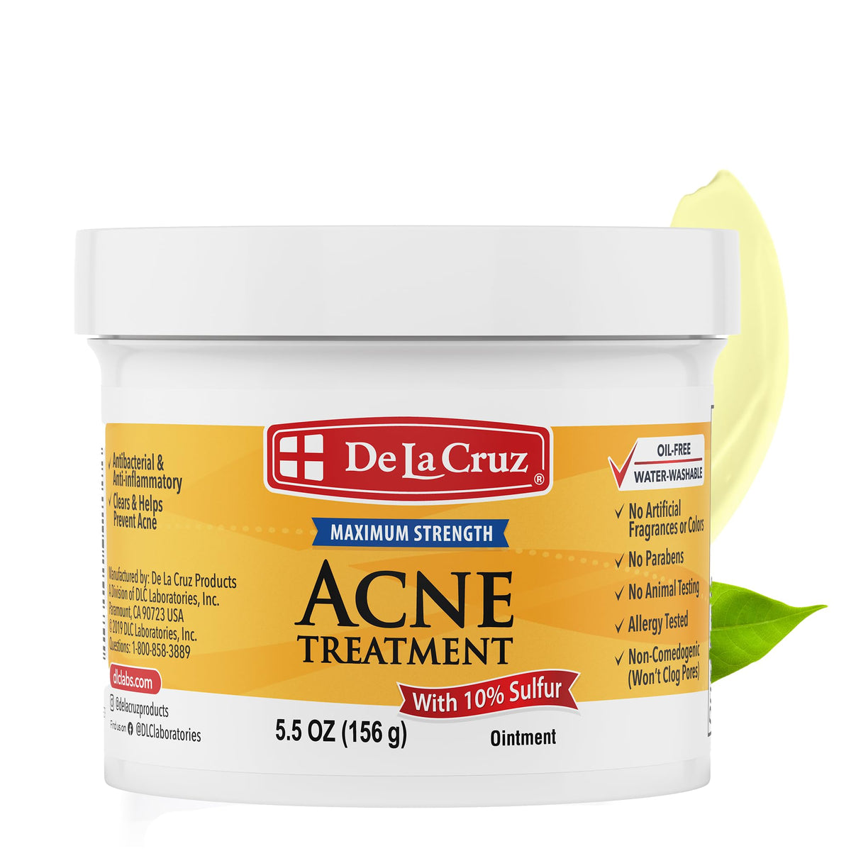 De La Cruz 10% Sulfur Ointment front view 5.5 oz