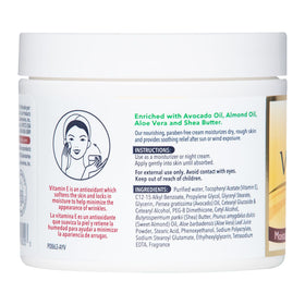 De La Cruz Vitamin E Cream Moisturiser back view with ingredients